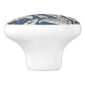 アンティークチノイスリーバードフローラブルー&アイボリー セラミックノブ (側面)