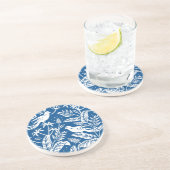 アンティークチノイスリーバードフローラブルー&ホワイト コースター (側面)