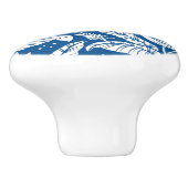 アンティークチノイスリーバードフローラブルー&ホワイト セラミックノブ (側面)