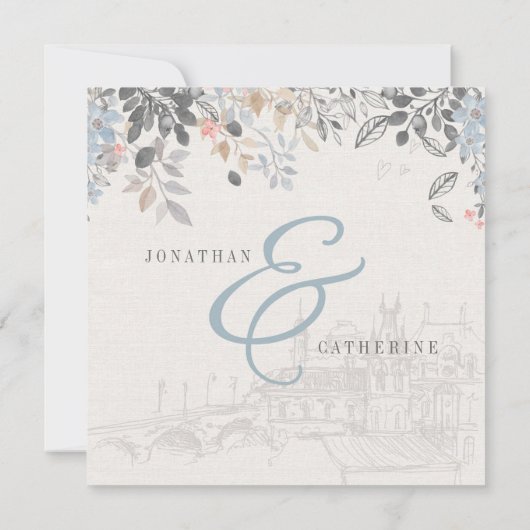 アンティークチャーム ブライダルシャワー 招待状 (裏面)