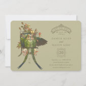 アンティークチャームParrot 'Save the Date'招待状 招待状 (正面)