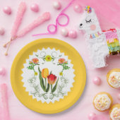 アンティークチューリップ ペーパープレート (パーティー)