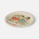 アンティークチルドルウサギ復活祭アート ペーパープレート (アングル)