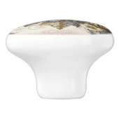 アンティークチンジイエローフローラの完成 セラミックノブ (側面)