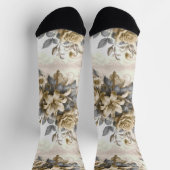 アンティークチンジイエローフローラの完成 ソックス (上部)