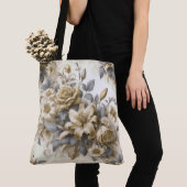 アンティークチンジイエローフローラの完成 トートバッグ (クローズアップ)