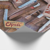 アンティークツールヴィンテージ素朴シンボルや象徴バーンボード ラッピングペーパー (角)