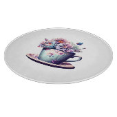 アンティークティーカップヴィンテージ花 カッティングボード (角)