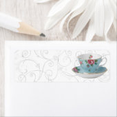 アンティークティーカップ及びソーサー住所 シール (インサイチュ)