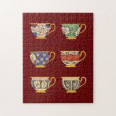 アンティークティーカップ皿デザイン ジグソーパズル (縦)