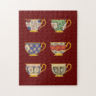 アンティークティーカップ皿デザイン ジグソーパズル