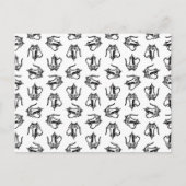 アンティークティーポットヴィンテージティーカスタムデザインBGカラー ポストカード (正面)