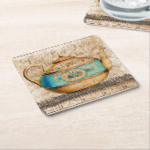 アンティークティーポット スクエアペーパーコースター (アングル)