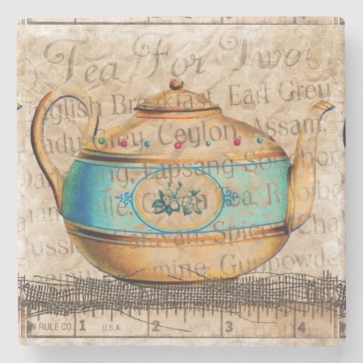 アンティークティーポット ストーンコースター (正面)