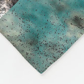 アンティークティール（緑がかった色）錆デザイン フリースブランケット (角)