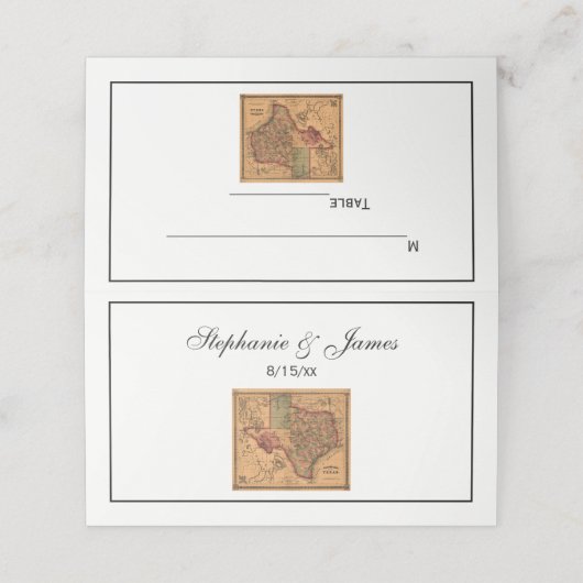 アンティークテキサス州の地図#1 プレイスカード (外部開封)