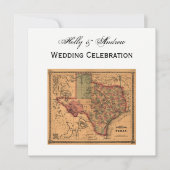 *アンティークテキサス州の地図#1 招待状 (正面)