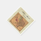 *アンティークテキサス州の地#1図動揺して(BG #3) スタンダードカクテルナプキン (角)