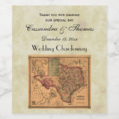 *アンティークテキサス州の地#1図動揺して(BG #3) ワインラベル (シングルラベル)