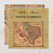 *アンティークテキサス州の地#1図動揺して(BG #3) 招待状 (正面/裏面)