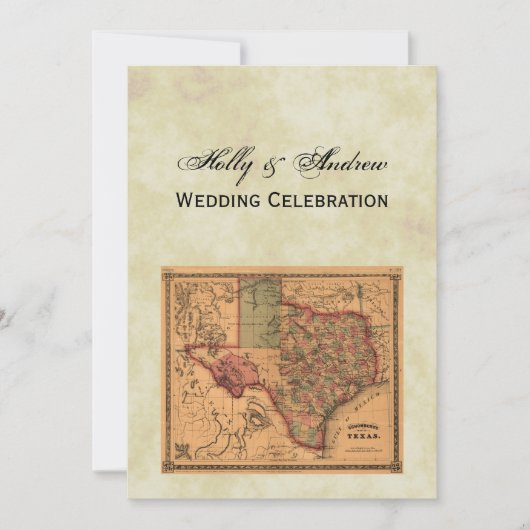 *アンティークテキサス州の地#1図動揺して(BG #3) 招待状 (正面)