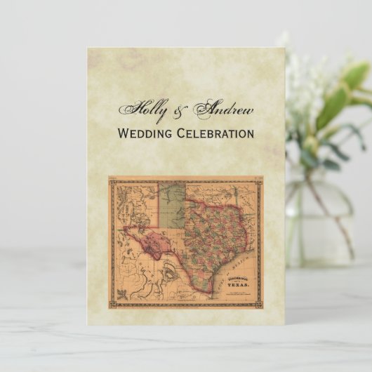 *アンティークテキサス州の地#1図動揺して(BG #3) 招待状 (スタンド正面)