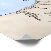 アンティークテノチティトランアステカの地図 ポスター (角)