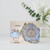 アンティークテノチティトランアステカの地図 ポストカード (スタンド正面)