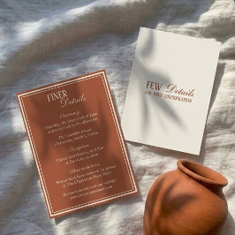 アンティークテラコッタの上品な結婚式の詳細カード エンクロージャーカード