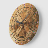 アンティークテンプラークロスピンクアメジスト宝石 ラージ壁時計 (傾斜)