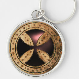 アンティークテンプラークロスブラックオニックスジェム キーホルダー