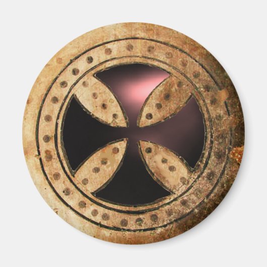 アンティークテンプラークロスブラックオニックスジェム マグネット (正面)