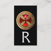 アンティークテンプラークロスレッドルビージェムモノグラムパール 名刺 (裏面)