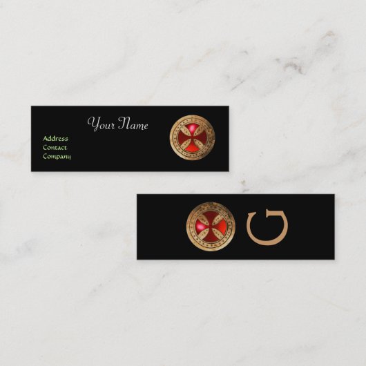 アンティークテンプラールクロスレッドルビージェム スキニー名刺 (正面/裏面)