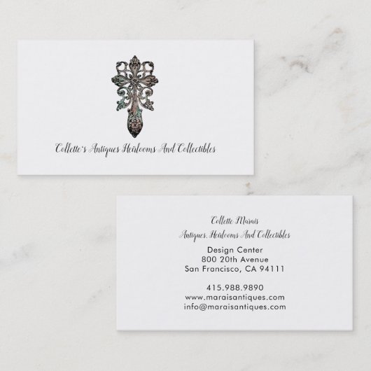 アンティークディーラー家宝の収集可能 名刺 (正面/裏面)