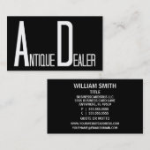 アンティークディーラー白黒名刺 名刺 (正面/裏面)