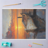 アンティークデコップボート魚釣りネット 薄葉紙 (クラフト)