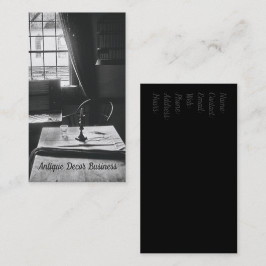アンティークデコールインテリアルームテーブルウィン素朴ドウ 名刺 (正面/裏面)