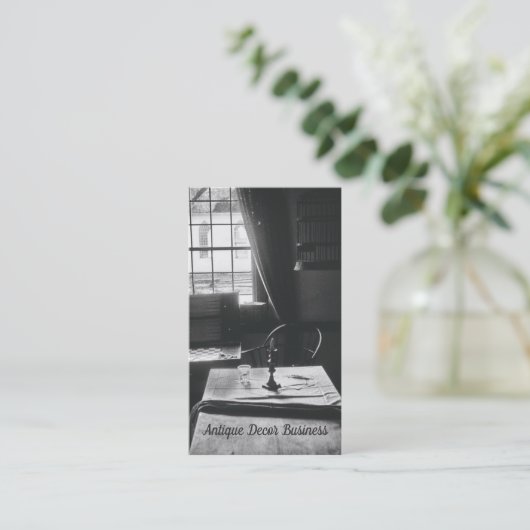 アンティークデコールインテリアルームテーブルウィン素朴ドウ 名刺 (スタンド正面)