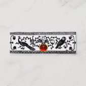 アンティークデコール，動物，赤ルビー，白黒 スキニー名刺 (裏面)