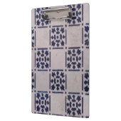 アンティークデルフトタイル青:クラシックオランダアートパターン クリップボード (左)