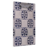 アンティークデルフトタイル青:クラシックオランダアートパターン クリップボード (右)