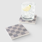 アンティークデルフトタイル青:クラシックオランダアートパターン ストーンコースター (横)