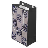 アンティークデルフトタイル青：クラシックオランダアートパターン スモールペーパーバッグ (裏面アングル)