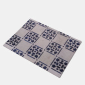 アンティークデルフトタイル青:クラシックオランダアートパターン ドアマット (アングル)