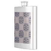 アンティークデルフトタイル青:クラシックオランダアートパターン フラスク (左)