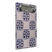 アンティークデルフトタイル青：クラシックオランダアートパターン ミニクリップボード (アングル)