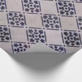 アンティークデルフトタイル青:クラシックオランダアートパターン ラッピングペーパー (角)