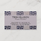 アンティークデルフトタイル青：クラシックオランダアートパターン 名刺 (裏面)