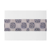 アンティークデルフトタイル青：クラシックオランダアートパターン 招待状ベリーバンド (裏面例)